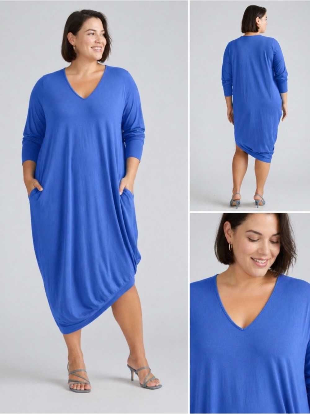 Universal Standard Geneva Dress Large Long Sleeve V-Neck Lagenlook Oversized